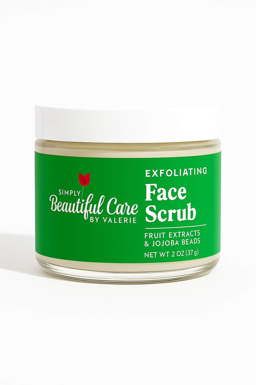 Simply Beautiful Care by Valerie – Exfoliating Face Scrub with Fruit Extracts & Jojoba Beads (2 oz)